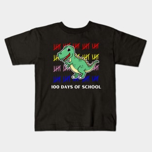 100 days of School Love School Teacher or Student Dino design Kids T-Shirt